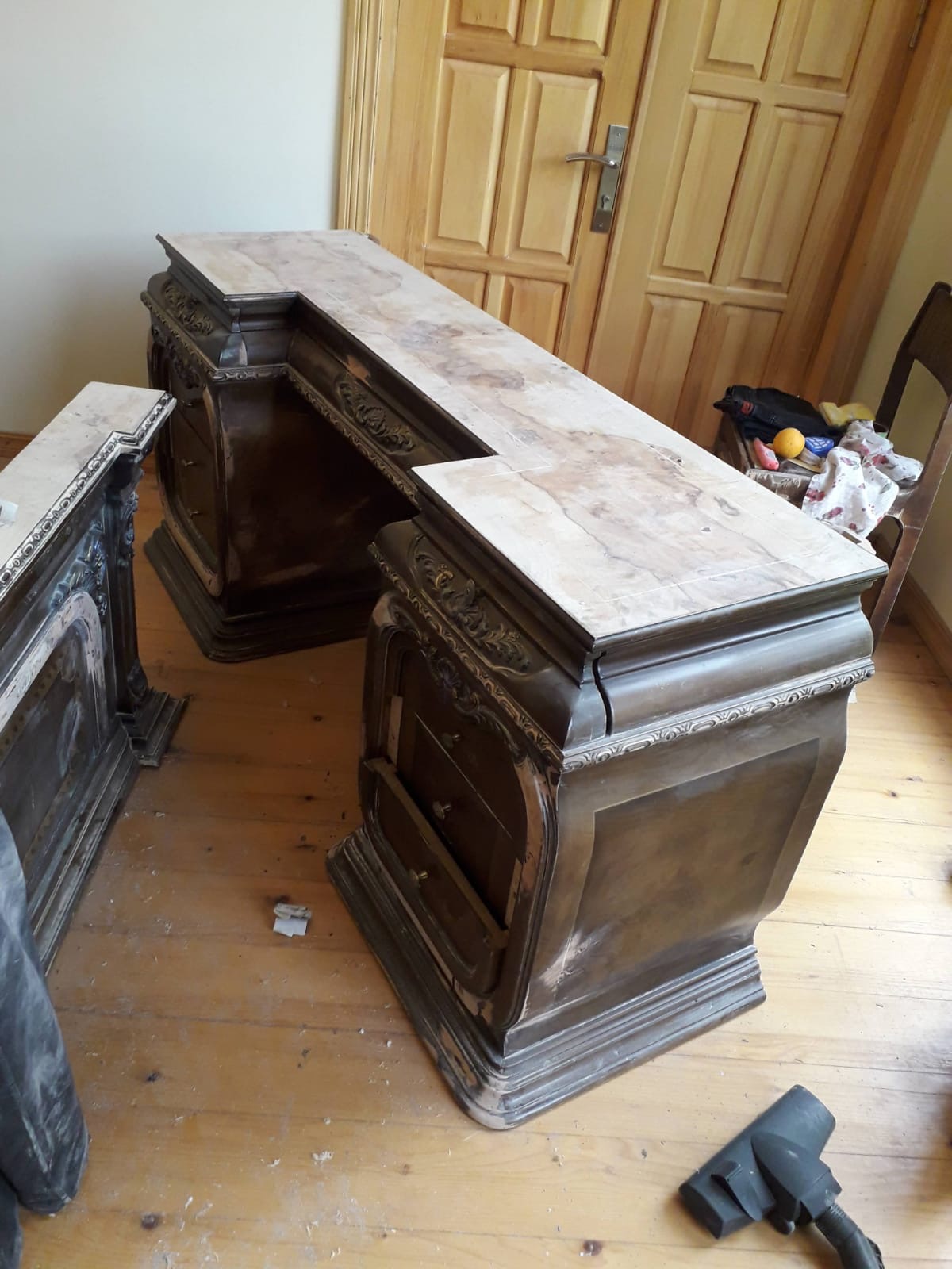 Marble Top Sideboard - Before